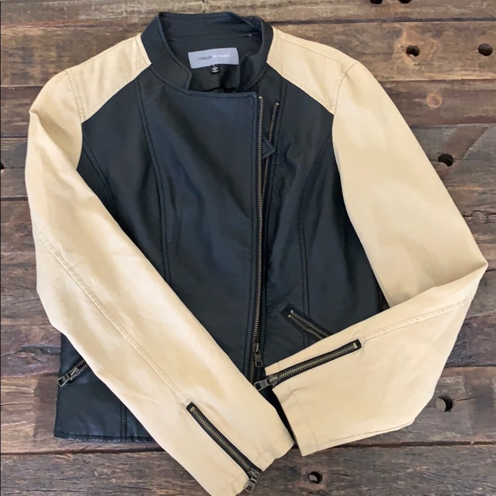 Foreign Exchange Black/ Tan Jacket Large